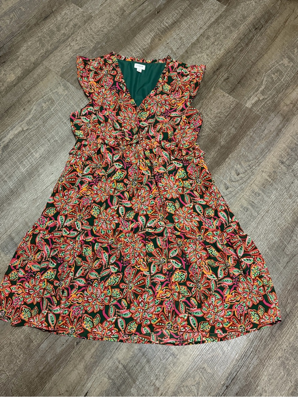 J. Crew Multicolor Floral dress with zipper and pockets!